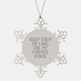 Funny Snowflake Ornament Gifts for Farmer Friends from Men, Farmer Christmas Unique Gifts - Image 1