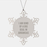 Funny Arkansas Gifts for Friends - I Am Kind Of A Prime Selection In Arkansas Snowflake Ornament, Unique Christmas Decorations from Arkansas, Stainless Steel - Image 1