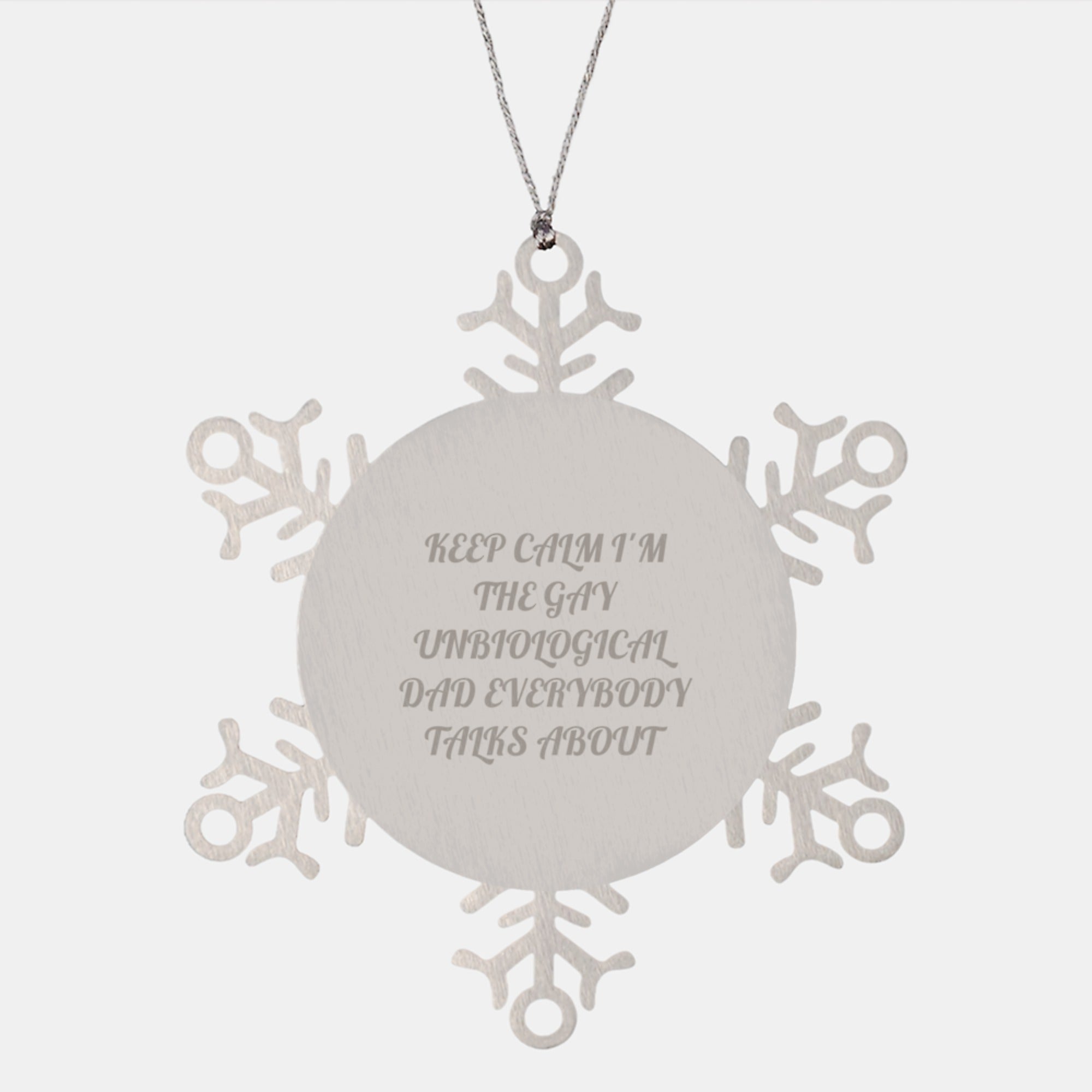 Funny Gay Unbiological Dad Snowflake Ornament Gifts from Men to Unbiological Dad for Christmas Unique Gifts - Image 1
