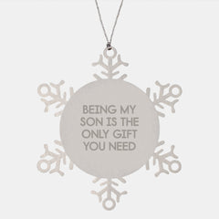Funny Son Snowflake Ornament Gifts from Mom to Son for Christmas - Image 1