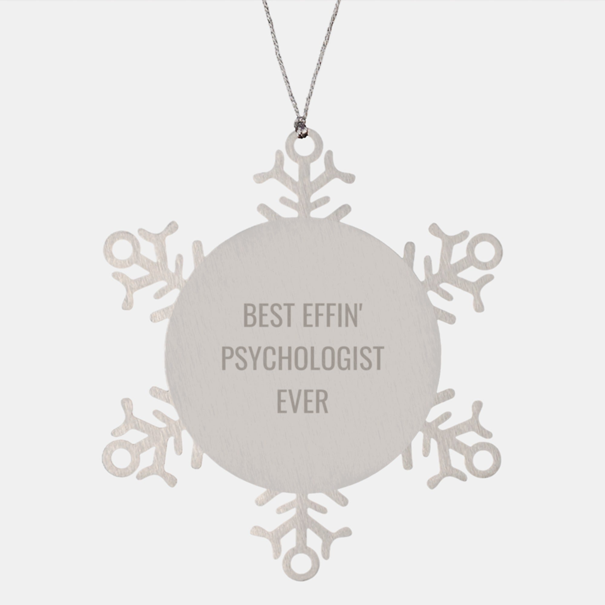 Funny Psychologist Gifts, Best Effin' Psychologist Ever Snowflake Ornament, Christmas Unique presents from Friends to Family - Image 1