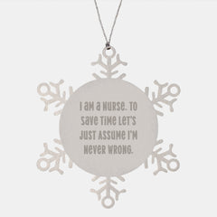 Funny Nurse Snowflake Ornament Gifts from Friends for Nurse Men Women Family Christmas Unique Presents - Image 1