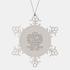 Funny Compliance Officer Gifts for Men, Snowflake Ornaments from Compliance Officers, Unique Christmas Unique Gifts, I'm A Compliance Officer Snowflake Ornament - Image 1