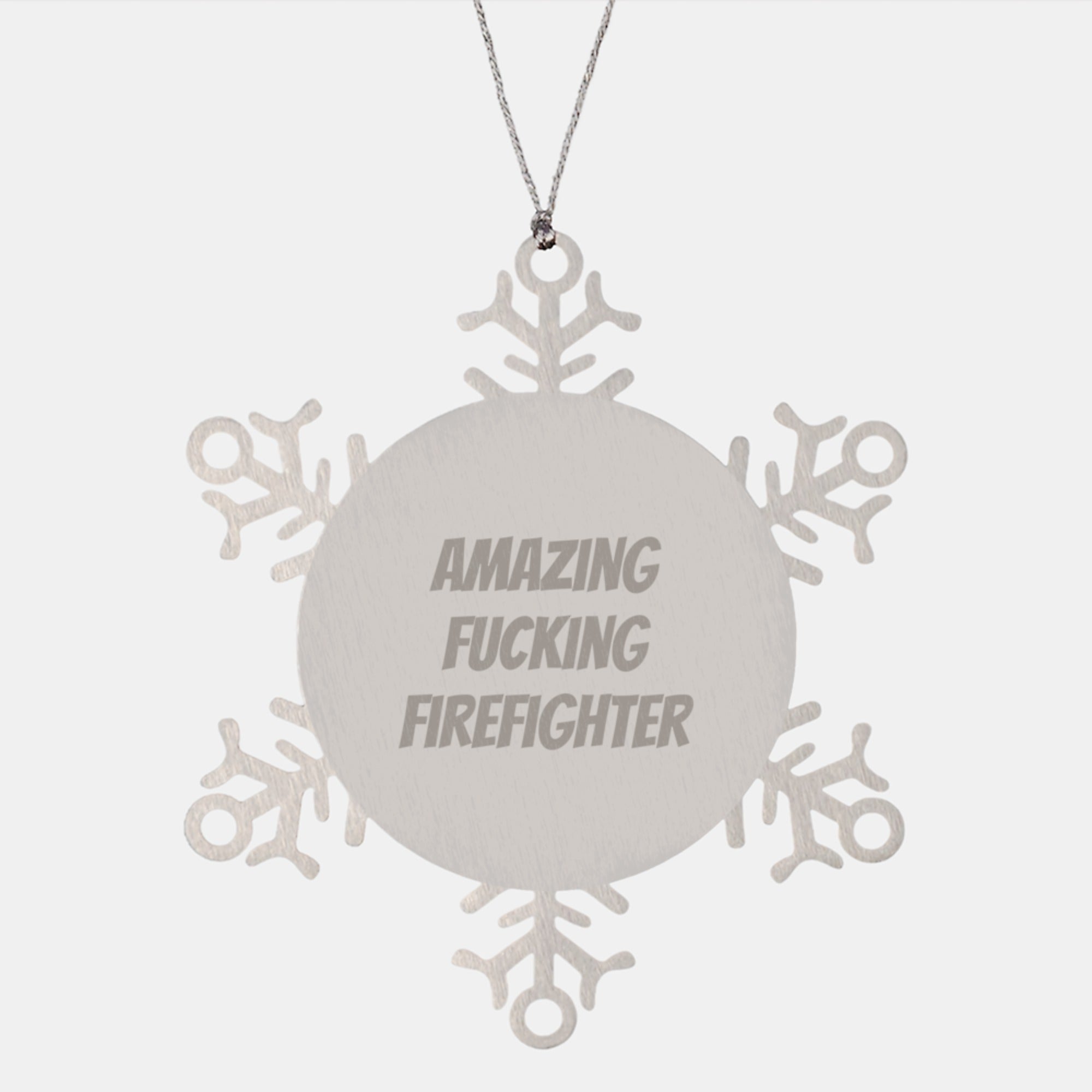 Firefighter Gifts, Funny Snowflake Ornament, Gifts from Friends for Men, Christmas Unique - Image 1