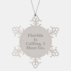 Florida Calling Snowflake Ornament Gifts from Friends for Christmas - Image 1
