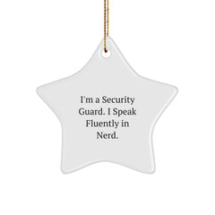 Security Guard Star Ornament, Funny Quote, Christmas Unique Gifts for Men, Friends, and Family from Women, Coworkers, and More - Image 1