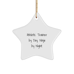 Funny Athletic Trainer Gifts by Day, Ninja By Night Star Ornament, Gifts from Men for Christmas - Image 1