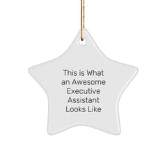 Gifts from Coworkers, Funny Executive Assistant Quote, Star Ornament for Christmas, Supportive Gifts for Executive Assistants - Image 1