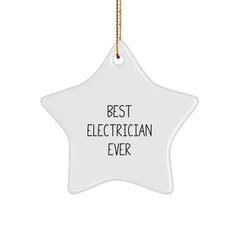 Funny Electrician Gifts from Friends for Best Electrician Ever Star Ornament - Christmas Unique Electrician Present - Image 1