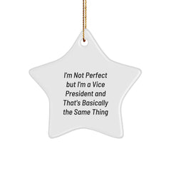 Vice President Gifts from Men, Funny Star Ornament, I'm Not Perfect, Christmas Unique Gifts for Vice President Men - Image 1