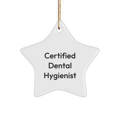 Funny Certified Dental Hygienist Star Ornament, Gifts from Friends to Dental Hygienist, Unique Christmas Unique Gifts for Her, 'Smile and Shine' - Image 1