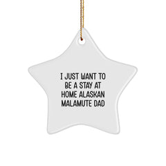 Funny Alaskan Malamute Dog Gifts for Men, Star Ornament, 'I Just Want To Be A Stay At Home Alaskan Malamute Dad', Christmas Unique Gifts from Dad to Son - Image 1