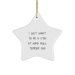 Funny Bull Terrier Dad Gifts, 'I Just Want To Be A Stay At Home Bull Terrier Dad' Star Ornament for Christmas, Gifts from Men to Bull Terrier Dog Lovers - Image 1