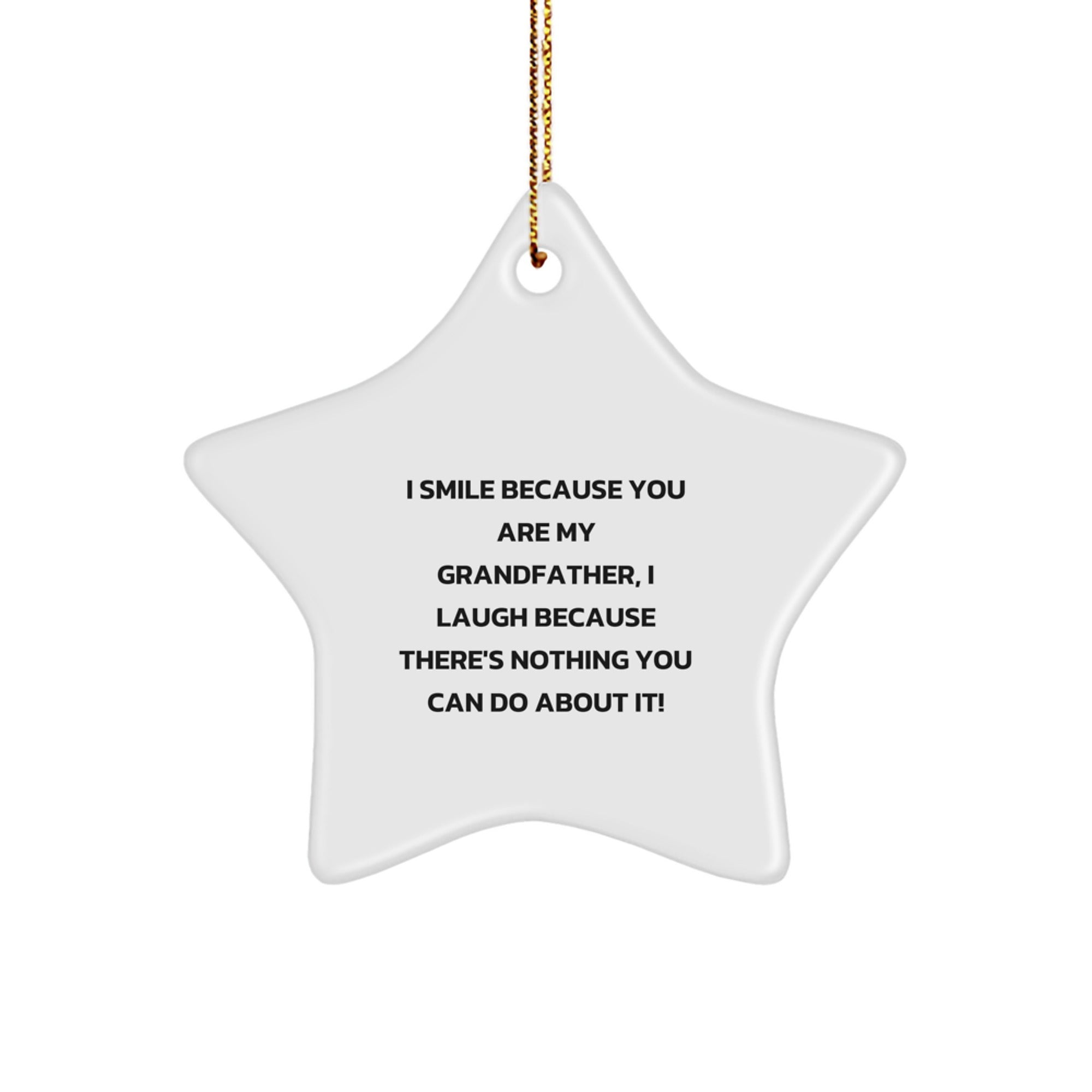 Grandfather Star Ornament, Funny Grandfather Gifts for Him, Christmas Unique Star Shaped Decorations from Family - Image 1