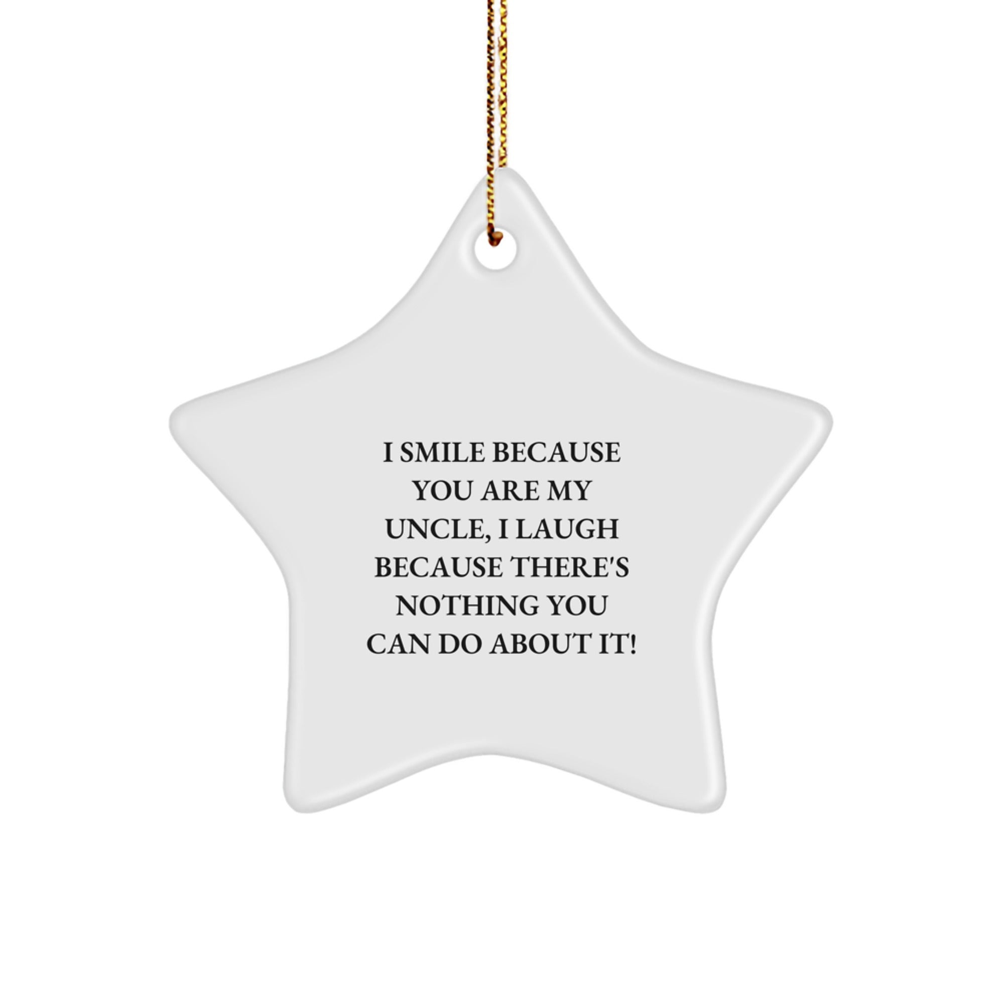 Funny Uncle Star Ornament Gift for Men from Family - Unique Christmas Memorable Present Idea - Image 1