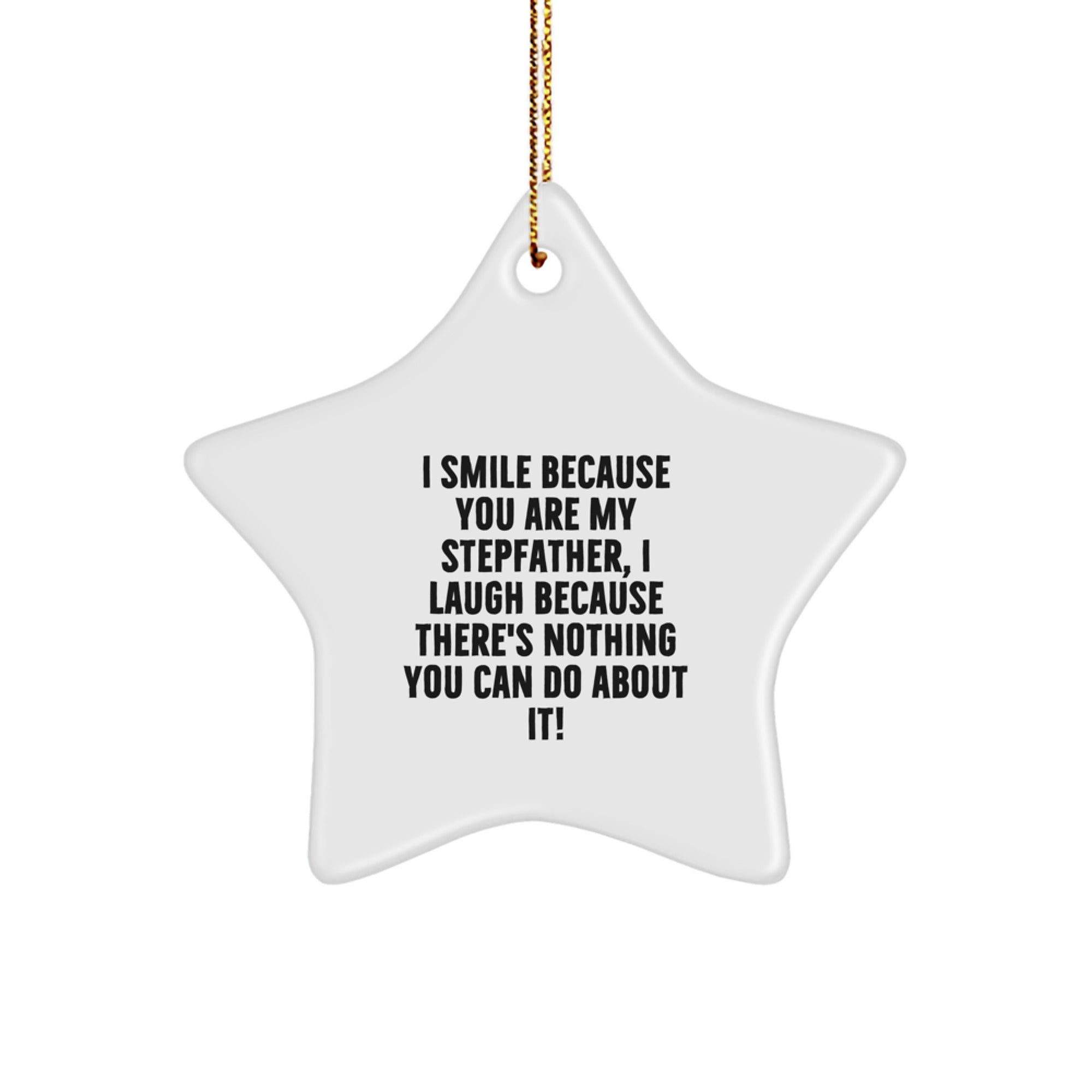 Funny Stepfather Gifts from Men, Unique Star Ornament for Stepfather - 'I Smile Because You Are My Stepfather...' - Image 1