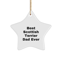 Funny Scottish Terrier Dog Gifts - Best Dad Ever Star Ornament, Gifts from Men to Family for Christmas - Image 1