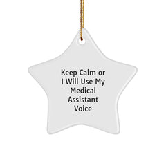 Funny Medical Assistant Gifts, Keep Calm Star Ornament Christmas Unique Gifts from Family to Friends, Perfect for Medical Assistant, Men, Women, Coworkers - Image 1