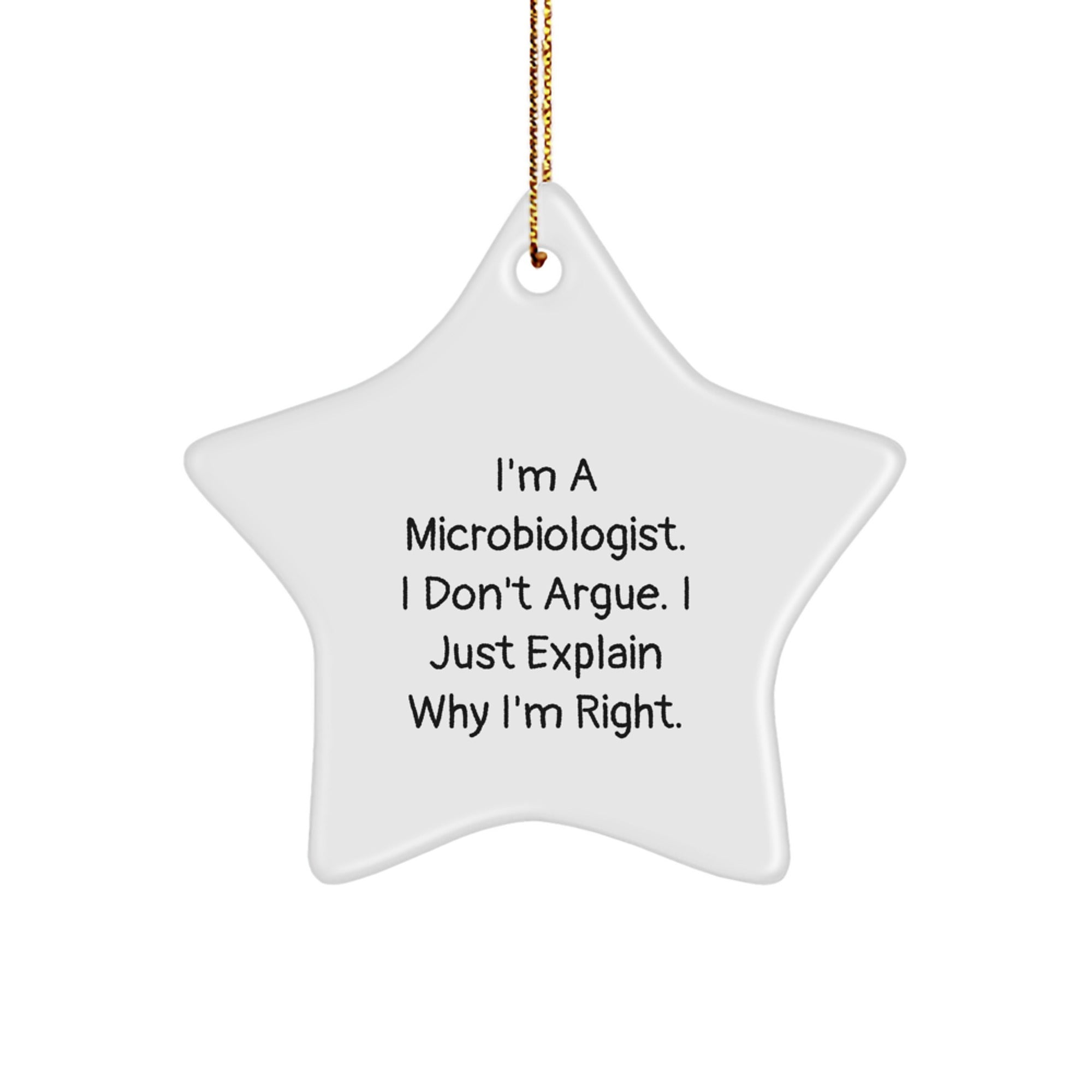Funny Gifts from Men to Microbiologist Friends for Christmas Unique Star Ornament - Image 1