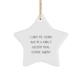 Funny Real Estate Agent Gifts from Family for Christmas Star Ornament, I Can't Fix Stupid - Image 1