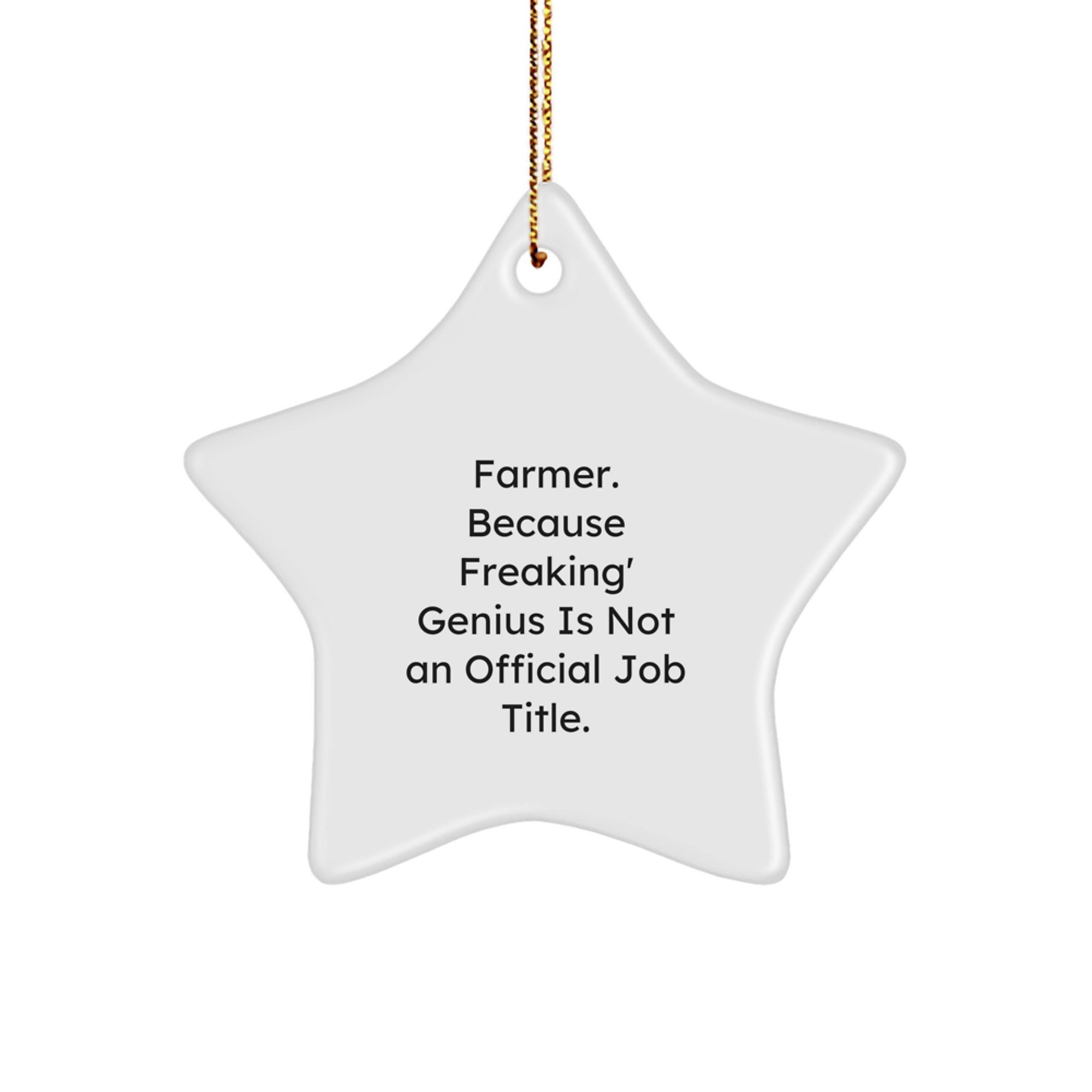 Funny Farmer Christmas Star Ornament - Gifts from Family to Farmer Men - Image 1