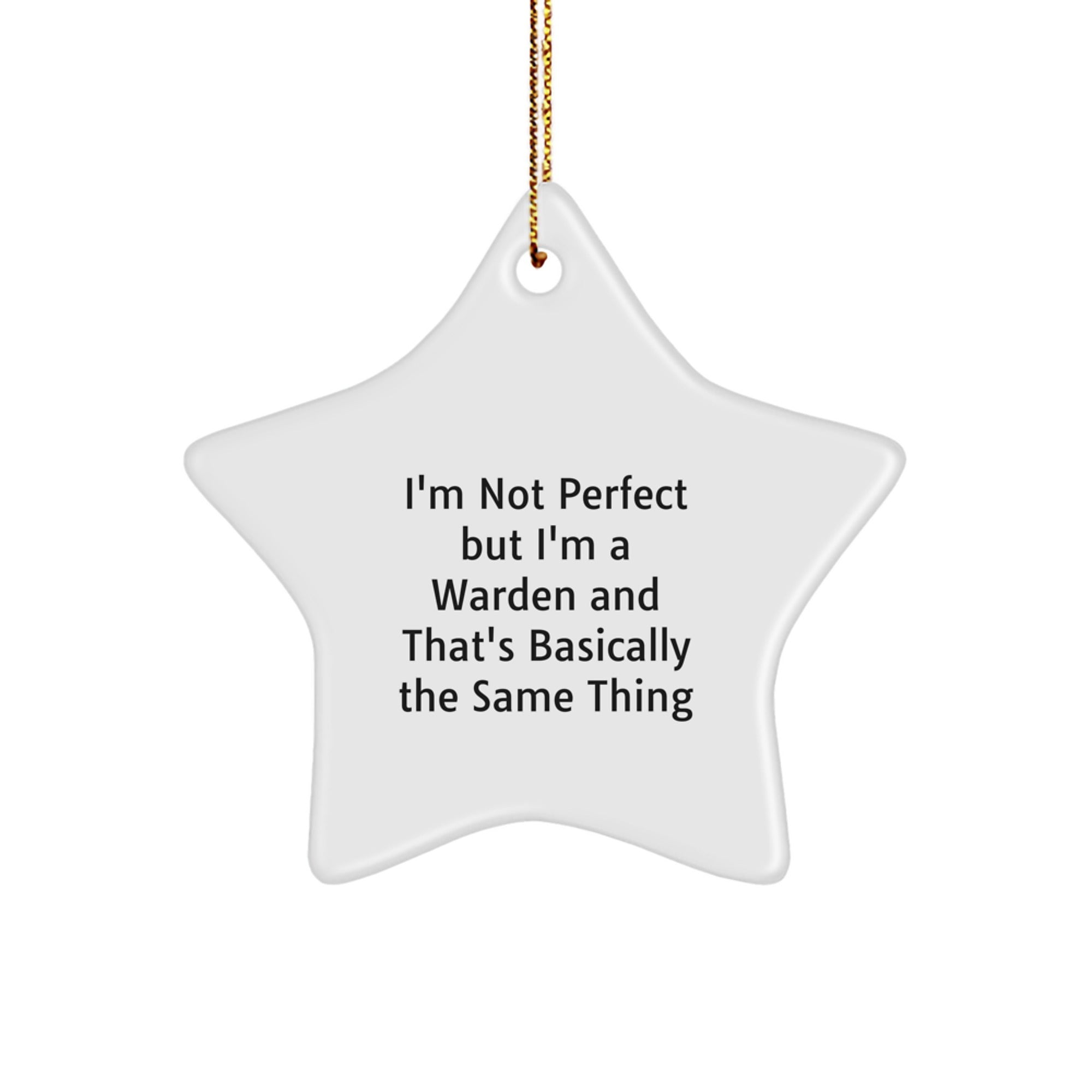Warden Star Ornament Funny Quote Gifts for Men from Friends, Unique Christmas Memorable Presents - Image 1