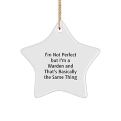 Warden Star Ornament Funny Quote Gifts for Men from Friends, Unique Christmas Memorable Presents - Image 1