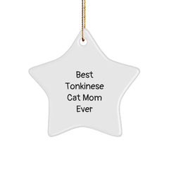 Funny Tonkinese Cat Mom Gifts from Family, Christmas Star Ornament for Tonkinese Cat Lovers, Best Mom Ever - Image 1