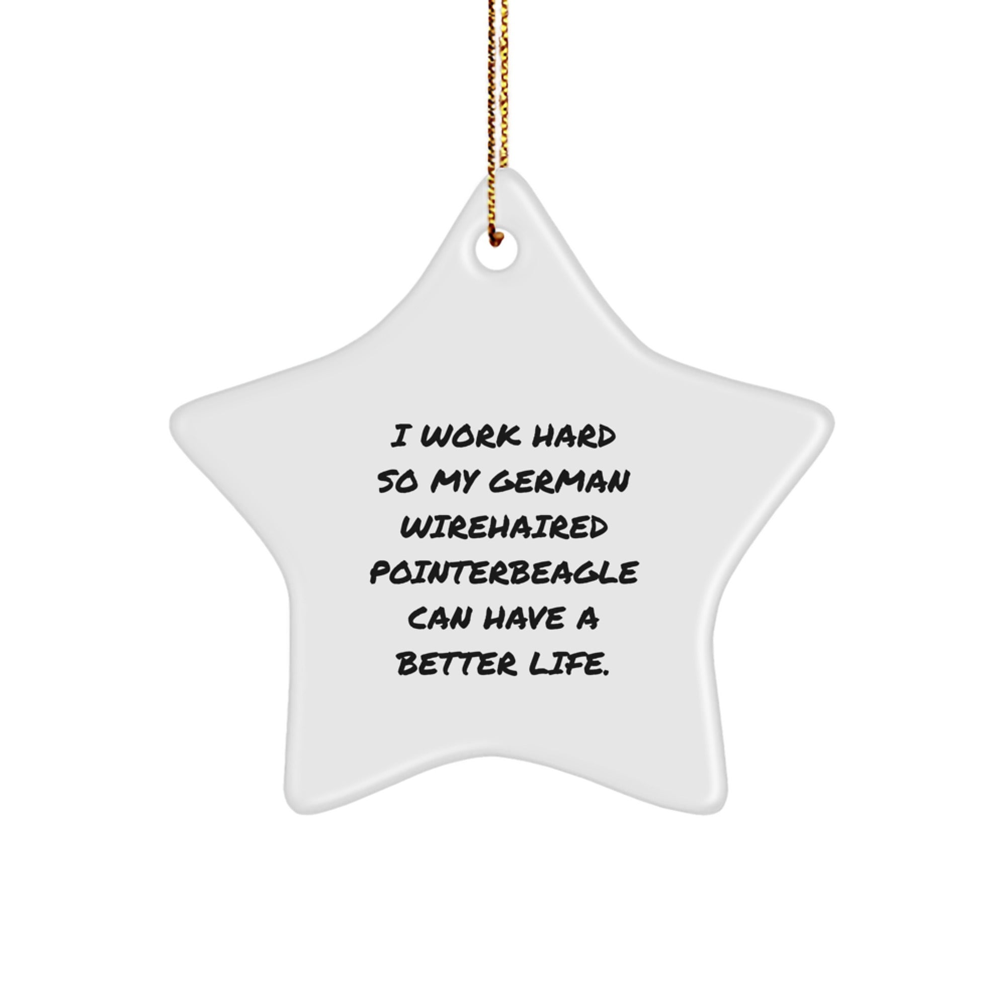 Funny German Wirehaired Pointer Dog Lover Gifts, Star Ornament for Men Women, Christmas Unique Gifts from Family Friends, German Wirehaired Pointer Dog Beagle Star Decoration - Image 1