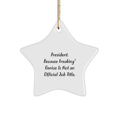 Funny President Star Ornament Gifts for Men from Friends or Coworkers - Christmas Unique Presents - Image 1