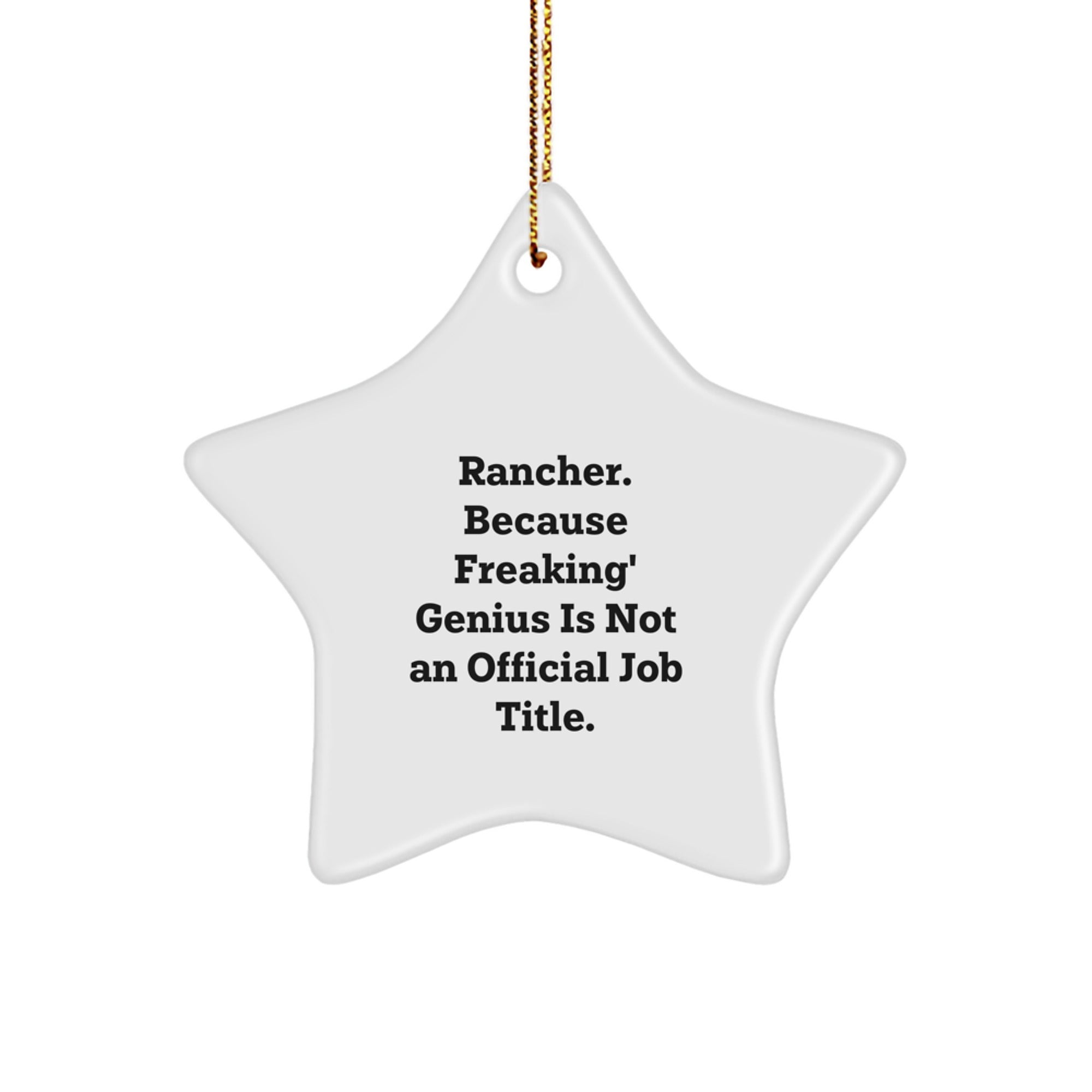 Funny Rancher Gifts from Men to Friends - Star Ornament for Christmas Unique Presents - Image 1
