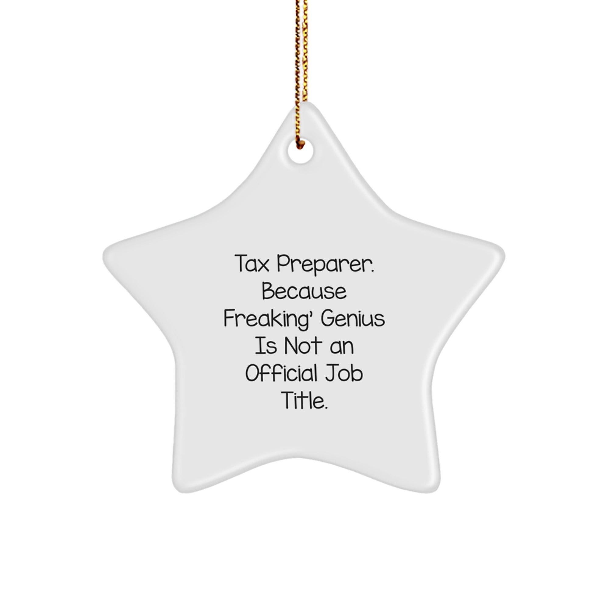Funny Tax Preparer Gifts from Friends, Humorous Star Ornament for Christmas Unique Gifts for Tax Preparer, genius at Work - Image 1