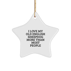 Funny Old English SheepDog Christmas Star Ornament Gifts from Family for Old English SheepDog Lover - Image 1