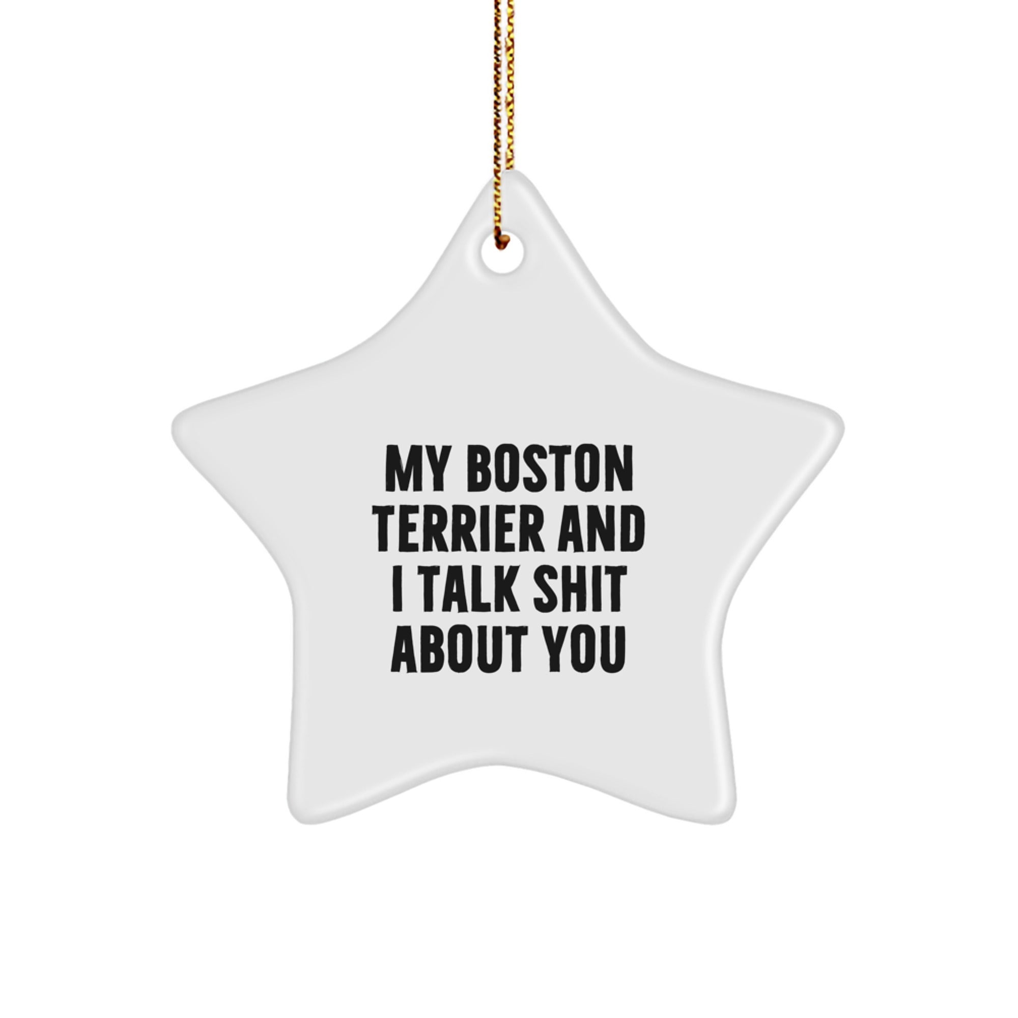 Funny Boston Terrier Dog Star Ornament Gifts for Friends from Men - Cute Christmas Unique - Image 1