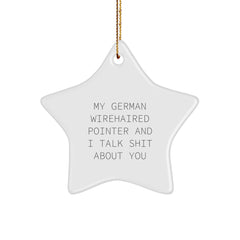 Funny German Wirehaired Pointer Dog Star Ornament Gifts for Men Women Friends Family Christmas Unique Presents from Lover to German Wirehaired Pointer Dog Owner - Image 1