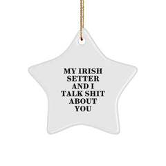 Irish Setter Dog Gifts, Star Ornament, Funny Quote, Christmas Unique Gifts from Friends to Family - Image 1