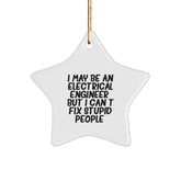 Funny Electrical Engineer Gifts for Men - Electrical Engineer Humor Star Ornament, White Star Shape, Perfect Unique Christmas Unique Gifts from Men to Coworkers, Friends or Family - Image 1