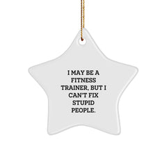 Funny Fitness Trainer Star Ornament Gifts from Friends and Family for Fitness Trainer Men and Women Unique Star Decorations for Christmas - Image 1