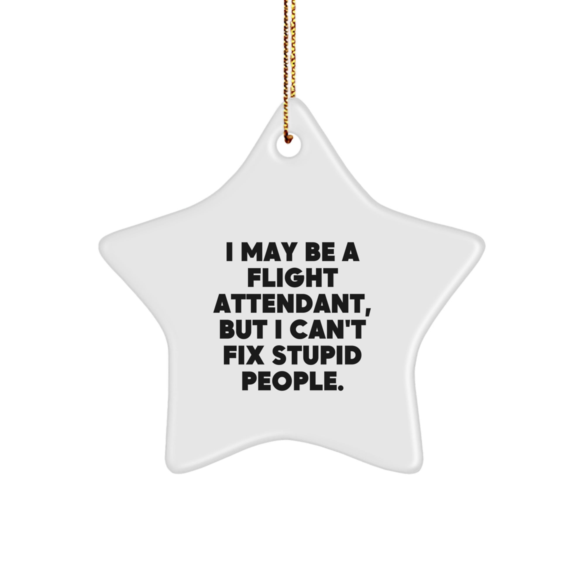 Funny Flight Attendant Gifts from Friends and Family - Christmas Unique Star Ornament - Image 1