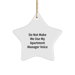 Funny Apartment Manager Gifts from Friends - Menor Women - Christmas Unique Star Ornament for Apartment Manager or Women - Funny Quote - Star Shaped Decoration - Image 1