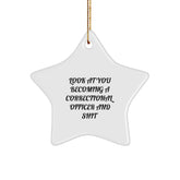 Funny Correctional Officer Gifts for Men, Star Ornament with 'Look At You Becoming A Correctional Officer And Shit', Christmas Unique Gifts from Friends - Image 1