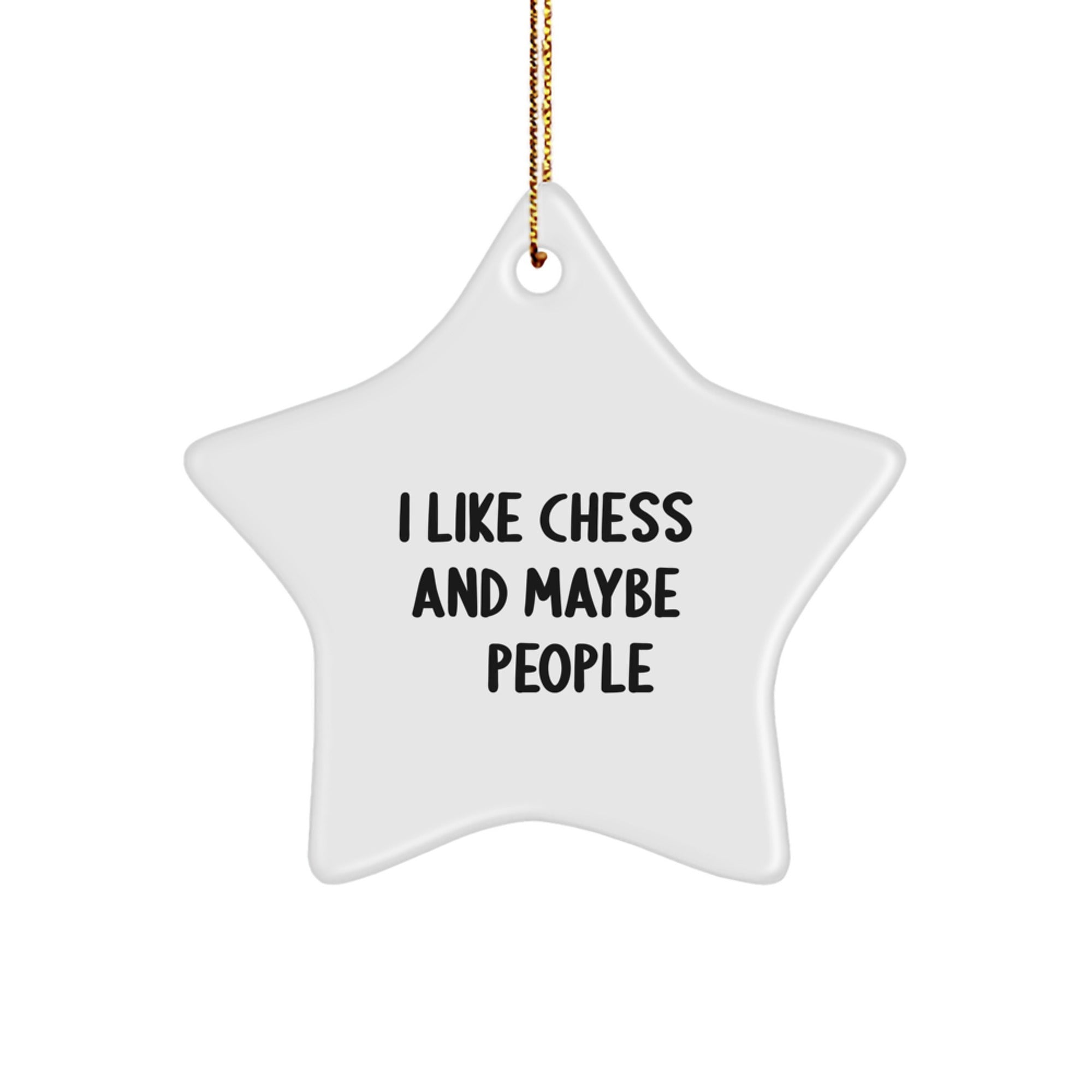 Funny Chess Star Ornament Gifts for Friends, Unique White Star Shaped Decorations Chess Gifts from Family, Friends, or Coworkers, Christmas Unique Gifts - Image 1