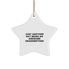 Funny Grandmother Gifts from Family Members - Star Ornament for Grandmother on Christmas - Inspirational Quote - Image 1