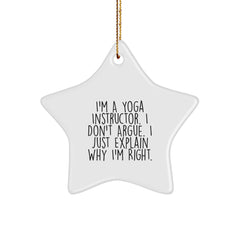 Funny Yoga Instructor Gifts from Friends - Star Ornament for Yoga Instructor, Unique Christmas Unique Gifts for Yoga Instructor Men Women Friends Coworkers Family - Image 1