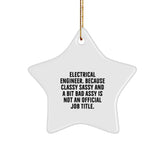 Funny Electrical Engineer Star Ornament, Unique Gifts from Men to Electrical Engineer Friends, Electrical Engineer Christmas Decorations - Image 1