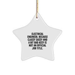 Funny Electrical Engineer Star Ornament, Unique Gifts from Men to Electrical Engineer Friends, Electrical Engineer Christmas Decorations - Image 1