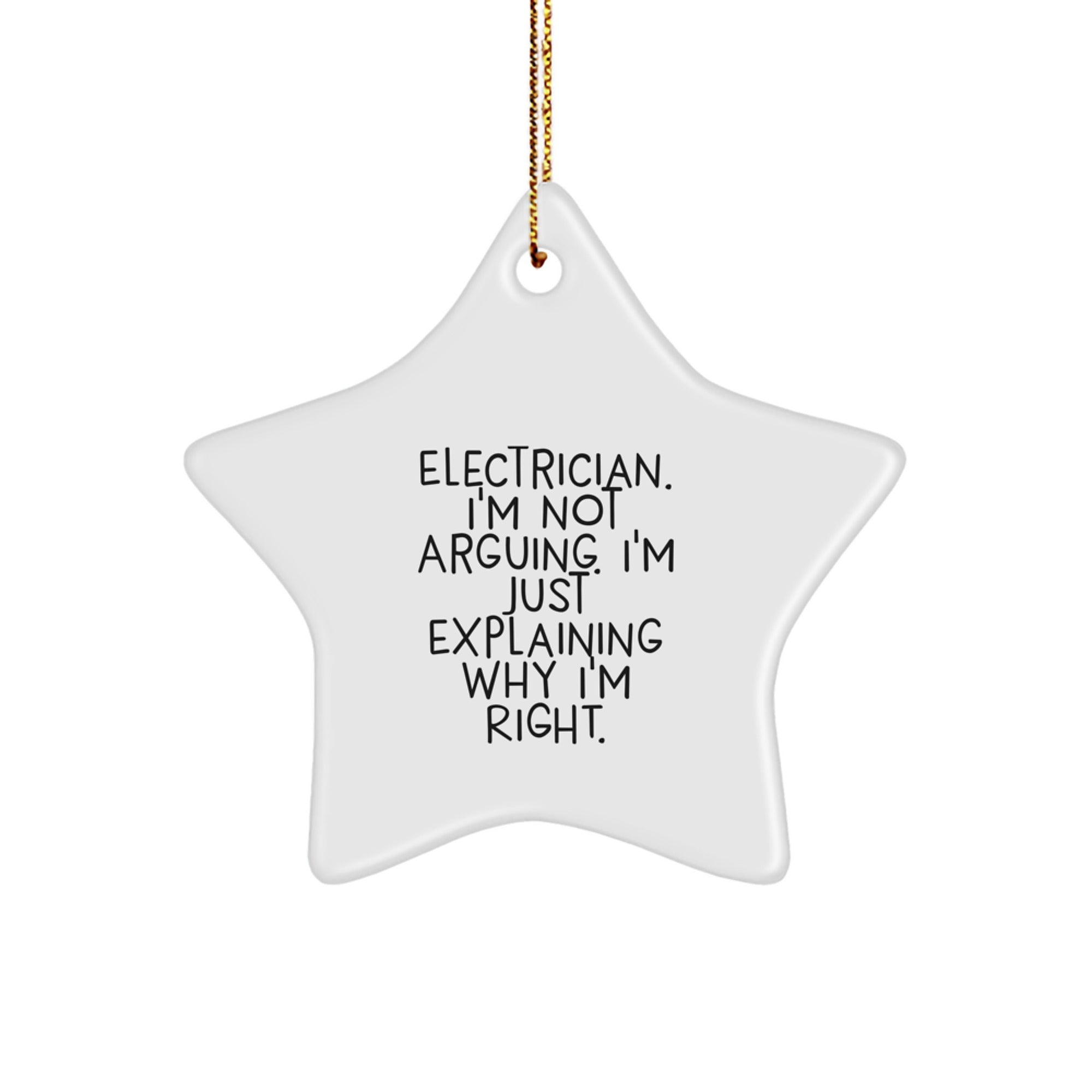 Funny Electrician Star Ornament Gifts from Men to Electrician Friends for Christmas Unique Gifts - Image 1