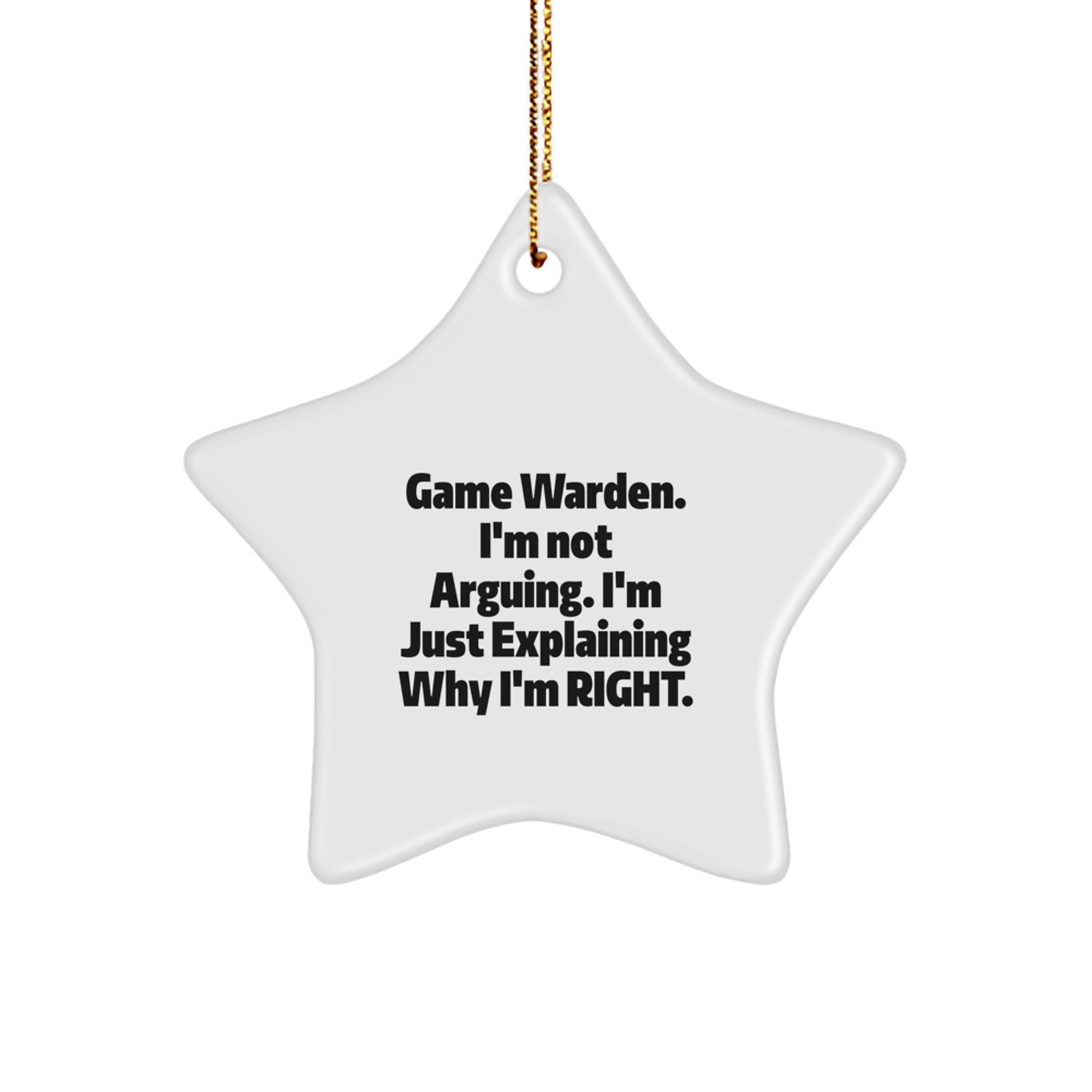 Funny Game Warden Star Ornament Gifts from Men to Game Wardens for Christmas - Image 1