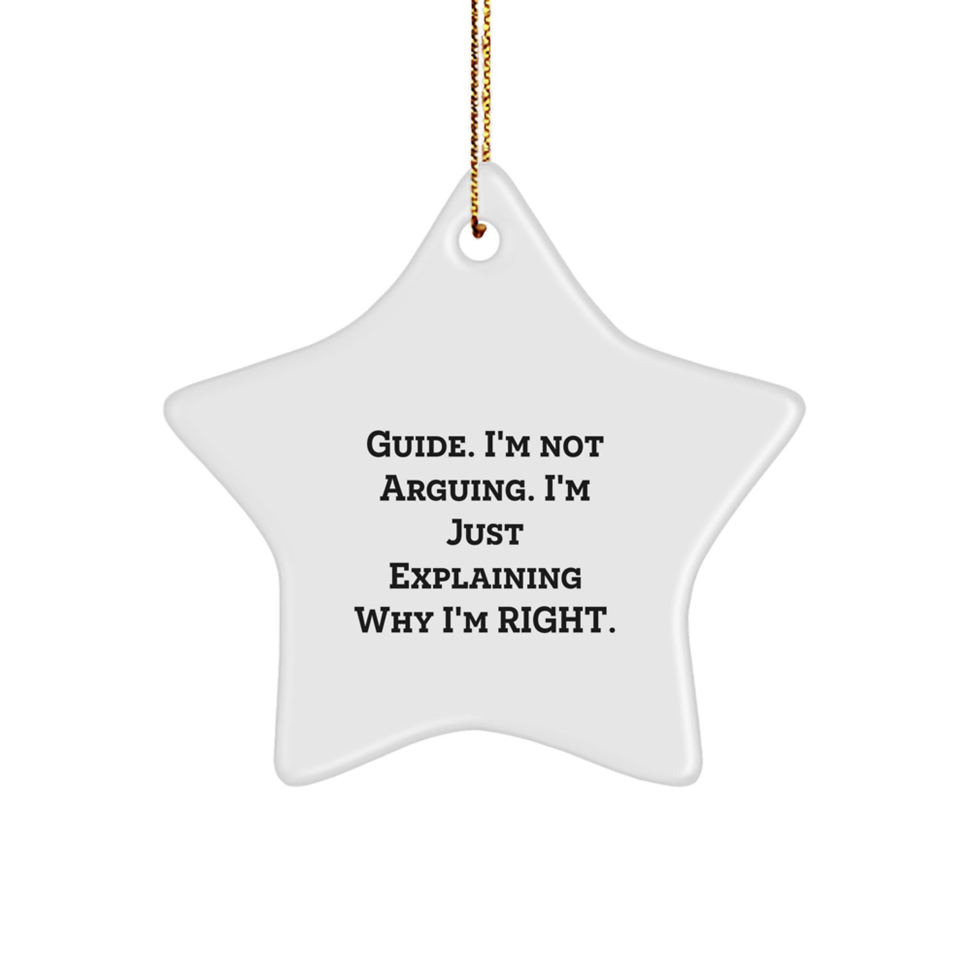Funny Guide Gifts for Star Ornament Enthusiasts, 'I'm Not Arguing. I'm Just Explaining Why I'm Right.' Christmas Unique Gifts from Friends or Family to Guide Men or Women - Image 1