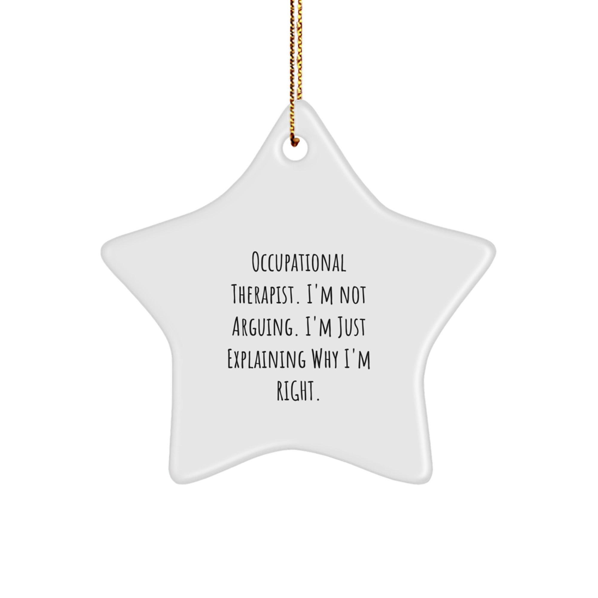 Gifts from Men to Occupational Therapist Funny Star Ornament, Christmas Unique Gifts for Occupational Therapist Friends, Star Ornament Inspirational Quote - Image 1